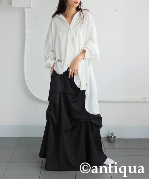 antiqua(アンティカ)の「ボリュームタックスカート(スカート・レディース・ブラック・ONESIZE)」の9枚目の写真