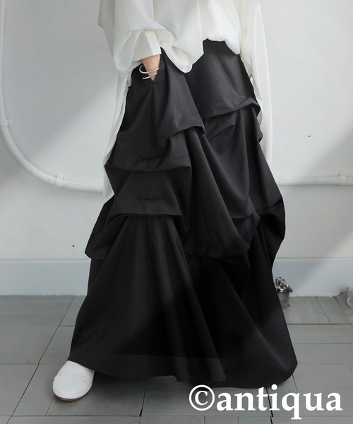 antiqua(アンティカ)の「ボリュームタックスカート(スカート・レディース・ブラック・ONESIZE)」の12枚目の写真