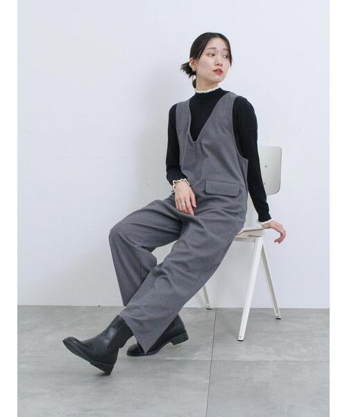 Samansa Mos2 blue（サマンサモスモスブルー）の「配色フリル衿ニット