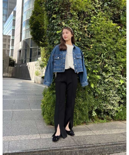 COEL（コエル）の「フロントスリットパンツ（スラックス・レディース・ブラック/ベージュ・38/36）」の11枚目の写真