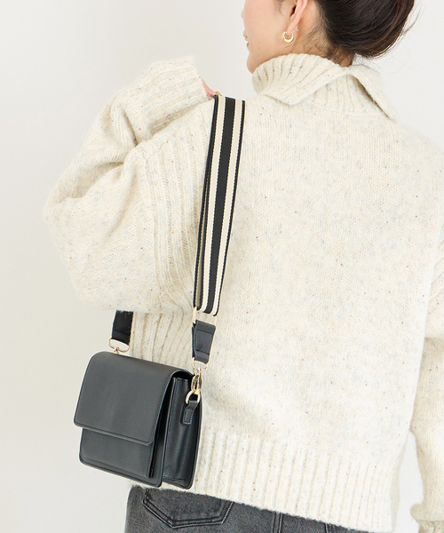B.C STOCK(ベーセーストック)の「《追加3》【WEB限定】ラインテープショルダー(ショルダーバッグ・レディース・ブラック・FREE)」の20枚目の写真