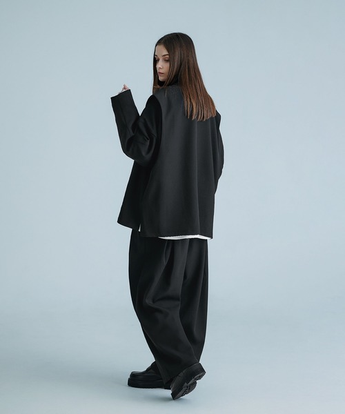 SOCCE（ソーシー）の「ルーズシルエットディープタックスラックス（スラックス・メンズ・ブラック/チャコール・XL/L/M/S）」の11枚目の写真