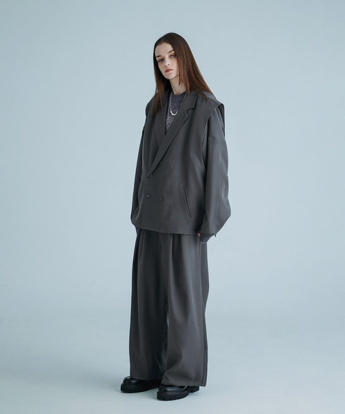SOCCE（ソーシー）の「ルーズシルエットディープタックスラックス（スラックス・メンズ・ブラック/チャコール・XL/L/M/S）」の18枚目の写真