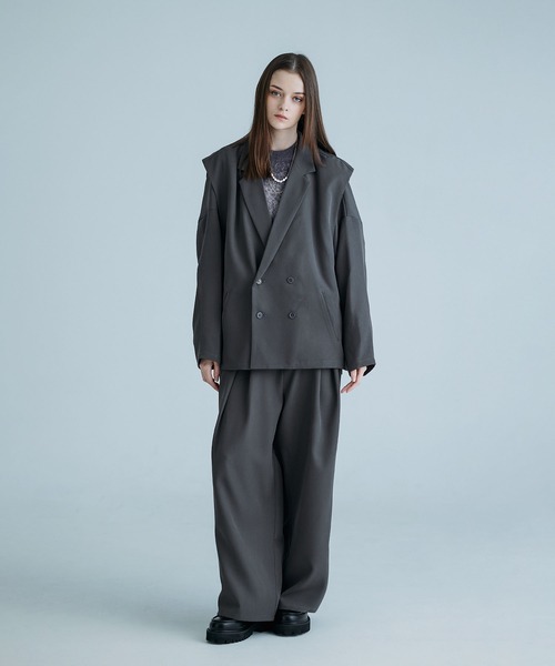 SOCCE（ソーシー）の「ルーズシルエットディープタックスラックス（スラックス・メンズ・ブラック/チャコール・XL/L/M/S）」の19枚目の写真