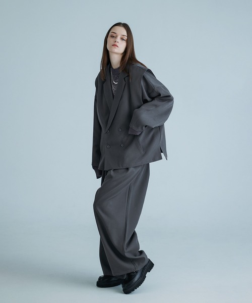 STARTEXCEEDEND スラックスレッグスーツパンツレトロ落ち感 RELAX TAPERED】【秋冬】1釦シングルテーパードパンツスーツ