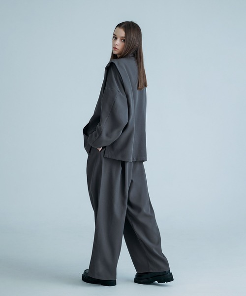 SOCCE（ソーシー）の「ルーズシルエットディープタックスラックス（スラックス・メンズ・ブラック/チャコール・XL/L/M/S）」の22枚目の写真