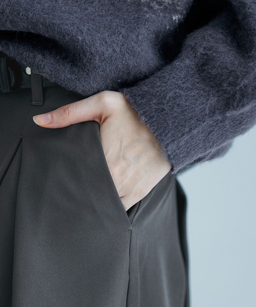 SOCCE（ソーシー）の「ルーズシルエットディープタックスラックス（スラックス・メンズ・ブラック/チャコール・XL/L/M/S）」の7枚目の写真