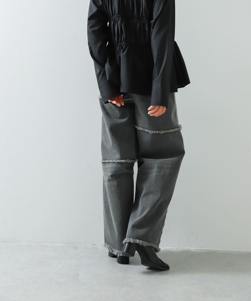 SENSE OF PLACE by URBAN RESEARCH(センスオブプレイスバイアーバンリサーチ)の「パッチワークカーブデニム(デニムパンツ・レディース・インディゴブルー/ブラック・SMALL/MEDIUM)」の4枚目の写真