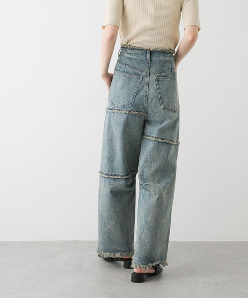 SENSE OF PLACE by URBAN RESEARCH(センスオブプレイスバイアーバンリサーチ)の「パッチワークカーブデニム(デニムパンツ・レディース・インディゴブルー/ブラック・SMALL/MEDIUM)」の6枚目の写真