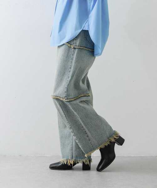 SENSE OF PLACE by URBAN RESEARCH(センスオブプレイスバイアーバンリサーチ)の「パッチワークカーブデニム(デニムパンツ・レディース・インディゴブルー/ブラック・SMALL/MEDIUM)」の9枚目の写真