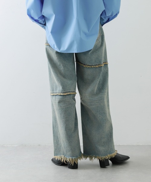 SENSE OF PLACE by URBAN RESEARCH(センスオブプレイスバイアーバンリサーチ)の「パッチワークカーブデニム(デニムパンツ・レディース・インディゴブルー/ブラック・SMALL/MEDIUM)」の10枚目の写真