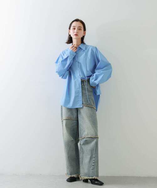 SENSE OF PLACE by URBAN RESEARCH(センスオブプレイスバイアーバンリサーチ)の「パッチワークカーブデニム(デニムパンツ・レディース・インディゴブルー/ブラック・SMALL/MEDIUM)」の11枚目の写真