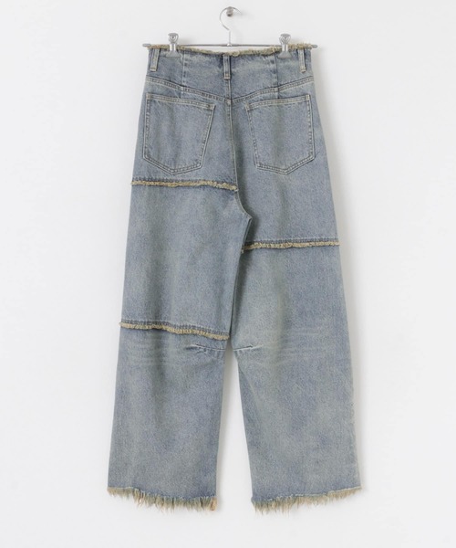 SENSE OF PLACE by URBAN RESEARCH(センスオブプレイスバイアーバンリサーチ)の「パッチワークカーブデニム(デニムパンツ・レディース・インディゴブルー/ブラック・SMALL/MEDIUM)」の16枚目の写真