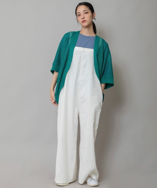 Munich(ミューニック)の「針抜き編みニットルーズボレロ(カーディガン/ボレロ・レディース・ネイビー/グリーン/グレイッシュベージュ・FREE)」の13枚目の写真