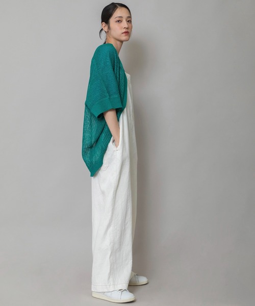 Munich(ミューニック)の「針抜き編みニットルーズボレロ(カーディガン/ボレロ・レディース・ネイビー/グリーン/グレイッシュベージュ・FREE)」の14枚目の写真