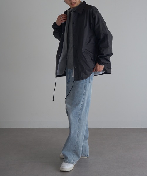 MAISON CLUB(メゾンクラブ)の「【MAISON CLUB】US Coach Jacket ウインドブレーカー 裏生地あり(ナイロンジャケット・メンズ・ブラック/ネイビー/グレー・XL/M/L/2XL)」の4枚目の写真