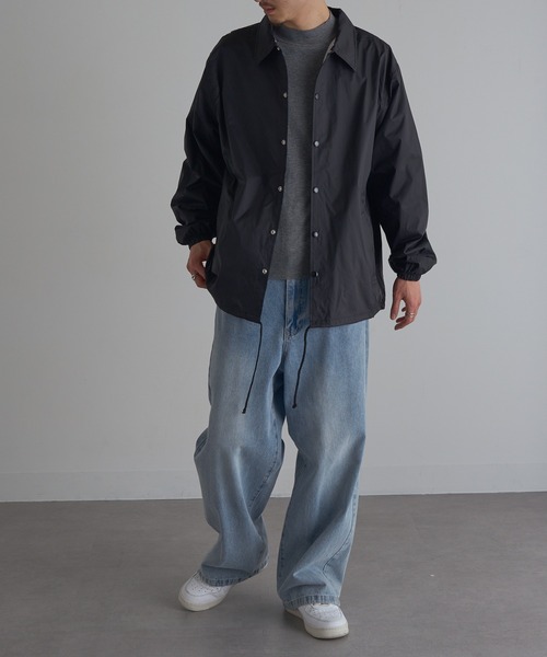 MAISON CLUB(メゾンクラブ)の「【MAISON CLUB】US Coach Jacket ウインドブレーカー 裏生地あり(ナイロンジャケット・メンズ・ブラック/ネイビー/グレー・XL/M/L/2XL)」の5枚目の写真