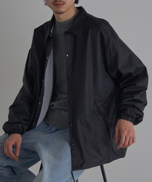 MAISON CLUB(メゾンクラブ)の「【MAISON CLUB】US Coach Jacket ウインドブレーカー 裏生地あり(ナイロンジャケット・メンズ・ブラック/ネイビー/グレー・XL/M/L/2XL)」の9枚目の写真