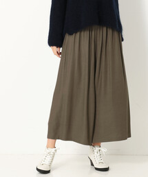 キュプラレーヨン ゴムガウチョパンツ