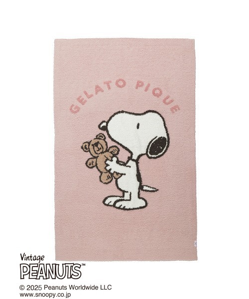 gelato pique(ジェラートピケ)の「【PEANUTS】SNOOPY×BEAR ジャガードブランケット(ブランケット・レディース・ネイビー/ピンク/オフホワイト・FREE)」の5枚目の写真