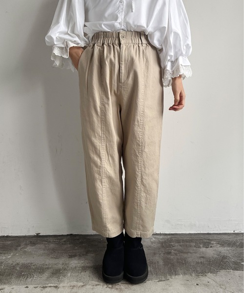 vent blanc(ヴァンブラン)の「vent blanc / ヴァンブラン コクーンパンツ ウエストゴム ワイドパンツ(その他パンツ・レディース・ブルー/ベージュ・FREE)」の5枚目の写真