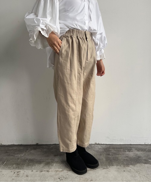 vent blanc(ヴァンブラン)の「vent blanc / ヴァンブラン コクーンパンツ ウエストゴム ワイドパンツ(その他パンツ・レディース・ブルー/ベージュ・FREE)」の6枚目の写真