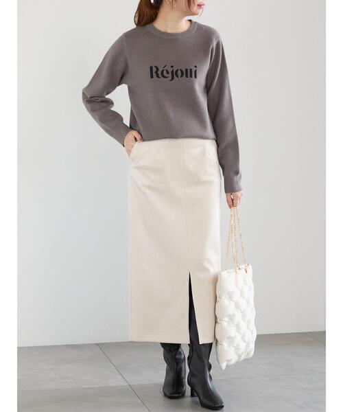 Te chichi（テチチ）の「Rejoui刺繍ロゴニットプルオーバー（ニット/セーター・レディース・チャコールグレー/オフホワイト・F）」の19枚目の写真