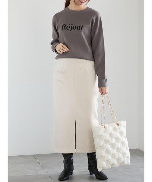 Te chichi（テチチ）の「Rejoui刺繍ロゴニットプルオーバー（ニット/セーター・レディース・チャコールグレー/オフホワイト・F）」の20枚目の写真