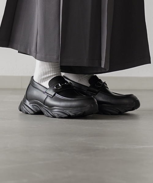 ELLUV/エルヴ】+7cmボリュームハイソール PUレザー ビット