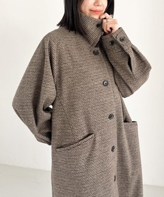 セール】2way fur midi check coat / 2wayファーミディチェックコート