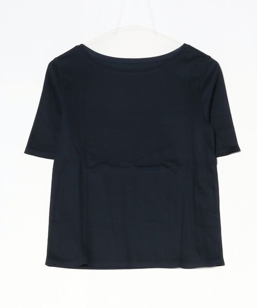 COMME CA(コムサ)の「ギザリヨセルテレコ Tシャツ(Tシャツ/カットソー・レディース・ホワイト/ネイビー・11号/9号)」の2枚目の写真