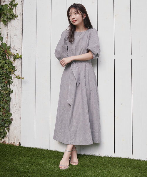 natural couture(ナチュラルクチュール)の「ランタンスリーブワンピース(ワンピース・レディース・その他1/ブルー/インディゴブルー/アイボリー/ドット・LARGE/MEDIUM)」の17枚目の写真