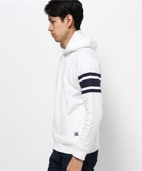 EDIFICE（エディフィス）の「◇30/7 FRENCH TERRY ラインパーカー（パーカー・メンズ・ダークブルー/チャコールグレー/ホワイト/キャメル・48/46/44）」の13枚目の写真