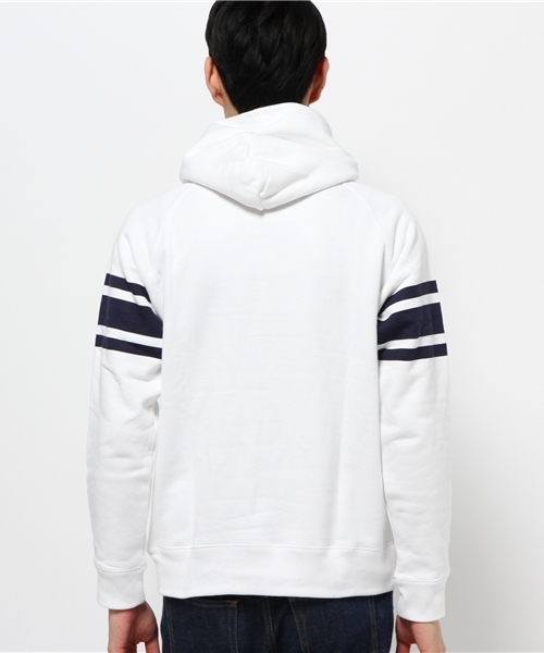 EDIFICE（エディフィス）の「◇30/7 FRENCH TERRY ラインパーカー（パーカー・メンズ・ダークブルー/チャコールグレー/ホワイト/キャメル・48/46/44）」の14枚目の写真