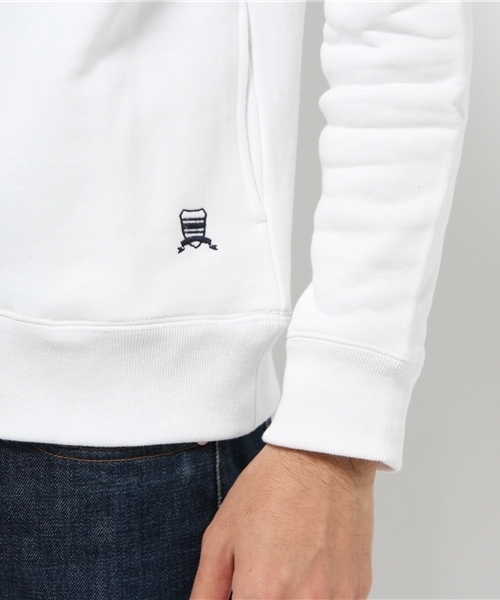 EDIFICE（エディフィス）の「◇30/7 FRENCH TERRY ラインパーカー（パーカー・メンズ・ダークブルー/チャコールグレー/ホワイト/キャメル・48/46/44）」の17枚目の写真