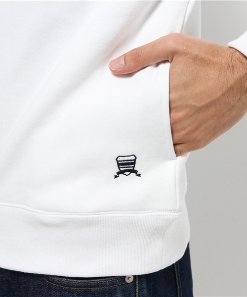 EDIFICE（エディフィス）の「◇30/7 FRENCH TERRY ラインパーカー（パーカー・メンズ・ダークブルー/チャコールグレー/ホワイト/キャメル・48/46/44）」の18枚目の写真