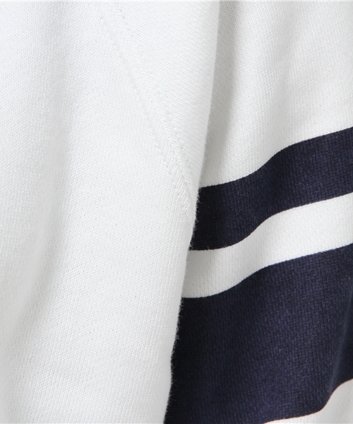 EDIFICE（エディフィス）の「◇30/7 FRENCH TERRY ラインパーカー（パーカー・メンズ・ダークブルー/チャコールグレー/ホワイト/キャメル・48/46/44）」の12枚目の写真