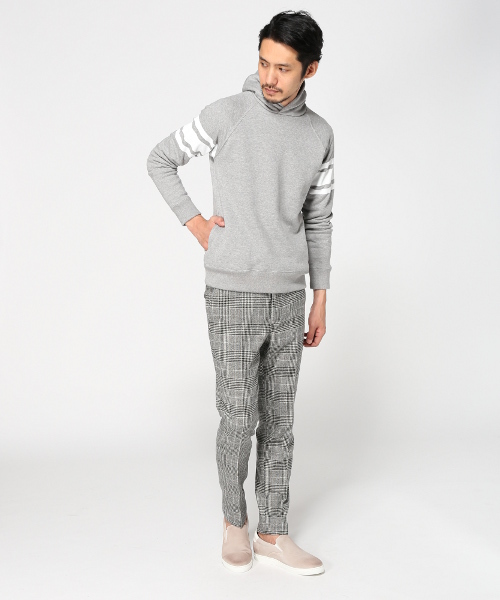 EDIFICE（エディフィス）の「◇30/7 FRENCH TERRY ラインパーカー（パーカー・メンズ・ダークブルー/チャコールグレー/ホワイト/キャメル・48/46/44）」の6枚目の写真