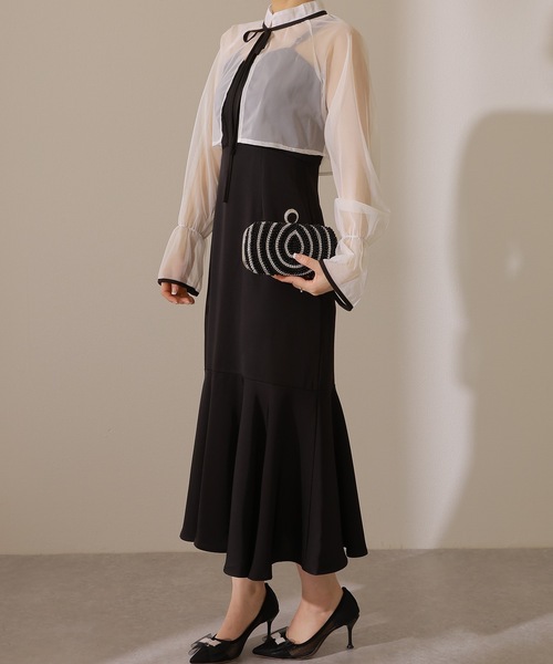 Lace Ladies(レースレディース)の「3WAY パール ビジュー パーティー ハンドバッグ(クラッチバッグ・レディース・ブラック/ホワイト・FREE)」の5枚目の写真