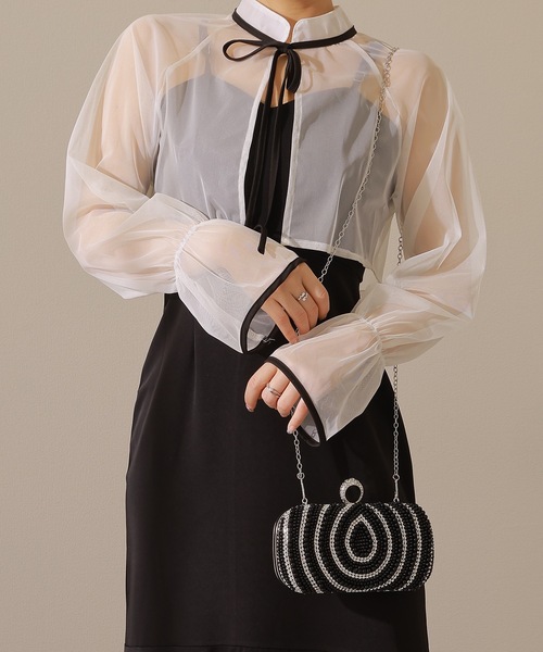 Lace Ladies(レースレディース)の「3WAY パール ビジュー パーティー ハンドバッグ(クラッチバッグ・レディース・ブラック/ホワイト・FREE)」の8枚目の写真