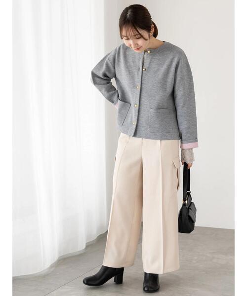 Te chichi TERRASSE(テチチテラス)の「ストレートカーゴスラックス(その他パンツ・レディース・カーキ/チャコールグレー/オフホワイト・F)」の12枚目の写真