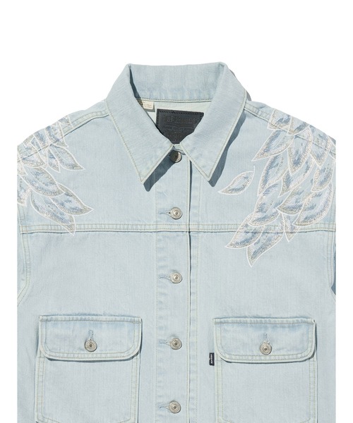 Levi's（リーバイス）の「Levi's/リーバイス BLUETAB(TM) BLISS トラッカージャケット ライトインディゴ（デニムジャケット・レディース・インディゴブルー・XS/S/M）」の5枚目の写真