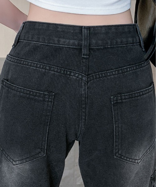 LEFLAH ストラップカーゴデニム ※WANIMA着用 WIZARD錆浅葱のウォッシュドデニムパンツ | citron elegant