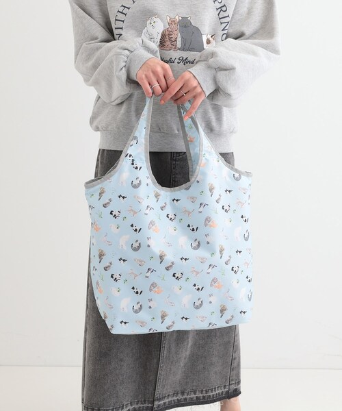 SHOO・LA・RUE(シューラルー)の「【UCHINOKOKAMOII】エコバッグ(エコバッグ/サブバッグ・レディース・ベビーピンク/ブラック/サックスブルー/アイボリー・00)」の18枚目の写真