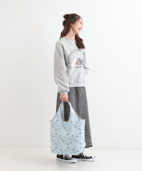 SHOO・LA・RUE(シューラルー)の「【UCHINOKOKAMOII】エコバッグ(エコバッグ/サブバッグ・レディース・ベビーピンク/ブラック/サックスブルー/アイボリー・00)」の19枚目の写真