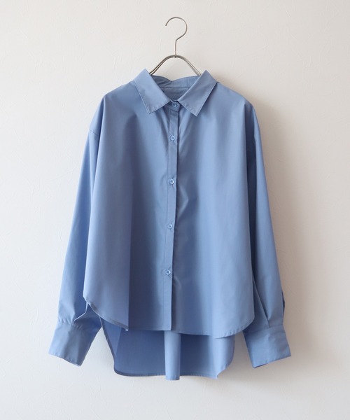 J by blue(ジェイバイブルー)の「タック袖オーバーサイズシャツ(シャツ/ブラウス・レディース・ホワイト/ブルー/グレー・MEDIUM)」の6枚目の写真