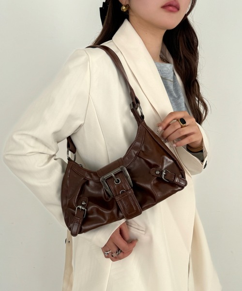 efill（エフィル）の「ベルト付き クロスボーダー ショルダーバック / ハンドバック（ショルダーバッグ・レディース・ブラウン/ブラック・FREE）」の22枚目の写真