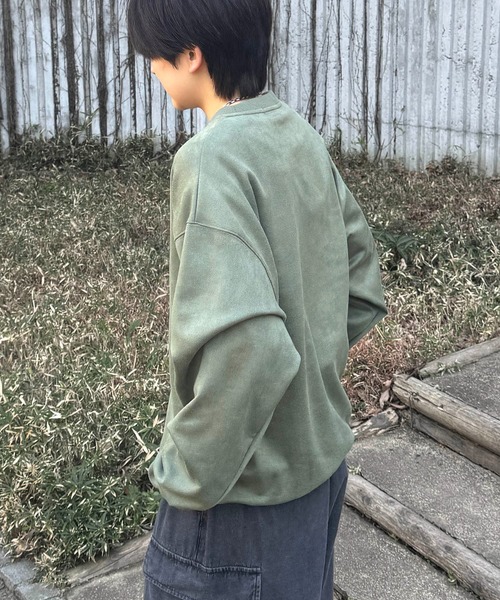 ILL'S(イルズ)の「ワンポイント刺繍 ゴースト / ビリヤード カットスエード クルーネックプルオーバースウェット メンズ レディース(スウェット・メンズ・ホワイト系その他/グリーン系その他/ミント/サックスブルー/チャコールグレー/グレー系・M/L)」の8枚目の写真