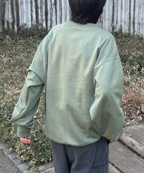 ILL'S(イルズ)の「ワンポイント刺繍 ゴースト / ビリヤード カットスエード クルーネックプルオーバースウェット メンズ レディース(スウェット・メンズ・ホワイト系その他/グリーン系その他/ミント/サックスブルー/チャコールグレー/グレー系・M/L)」の10枚目の写真
