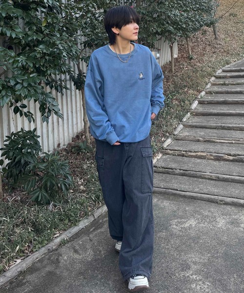 ILL'S(イルズ)の「ワンポイント刺繍 ゴースト / ビリヤード カットスエード クルーネックプルオーバースウェット メンズ レディース(スウェット・メンズ・ホワイト系その他/グリーン系その他/ミント/サックスブルー/チャコールグレー/グレー系・M/L)」の12枚目の写真
